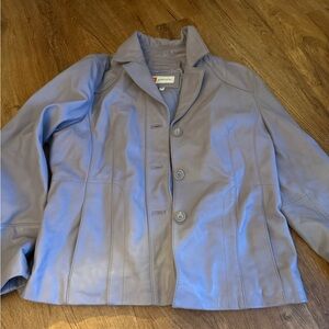 WILSON'S women’s LEATHER JACKET {XL} OLD SCHOOL~CLASSIC lavender blazer style.